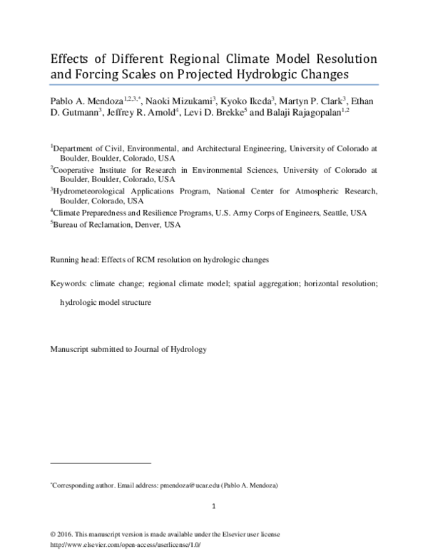 (PDF) Effects of different regional climate model resolution and ...