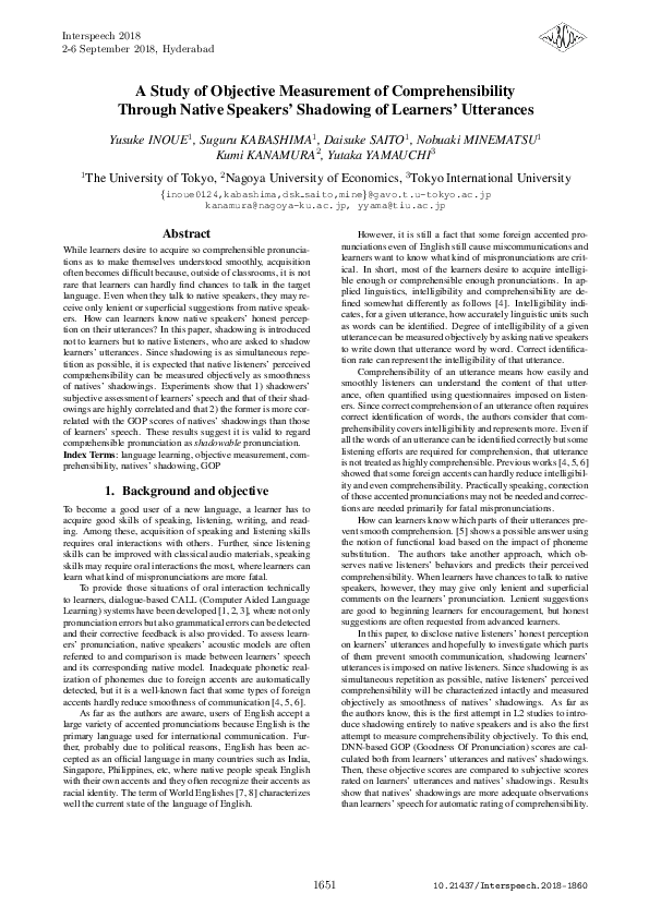 (PDF) A Study of Objective Measurement of Comprehensibility through ...