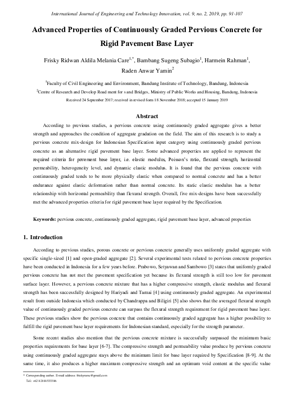 (PDF) Advanced Properties of Continuously Graded Pervious Concrete for ...