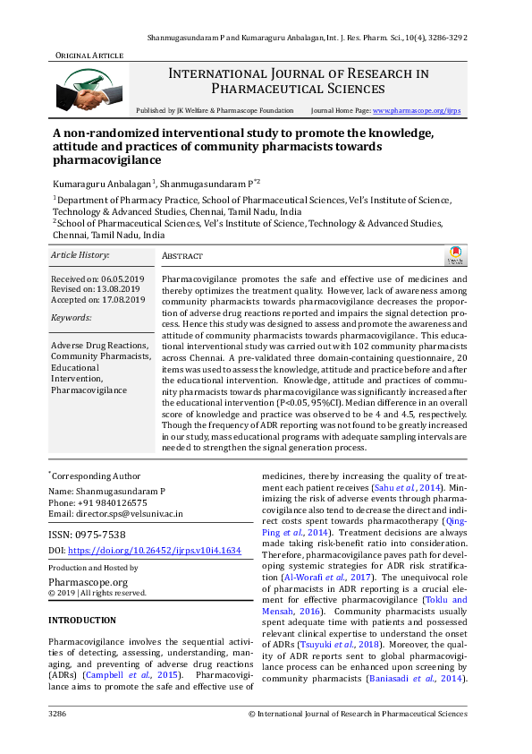 (PDF) A non-randomized interventional study to promote the knowledge ...