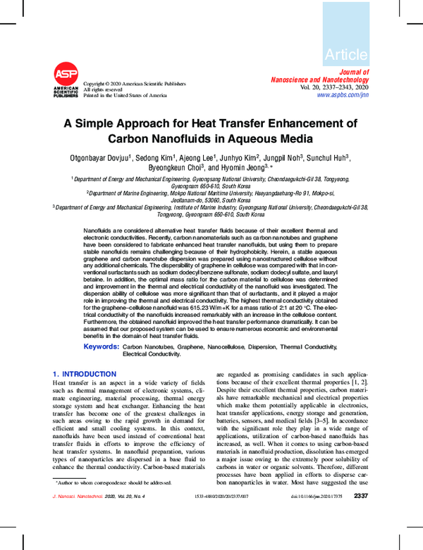 (PDF) A Simple Approach for Heat Transfer Enhancement of Carbon ...