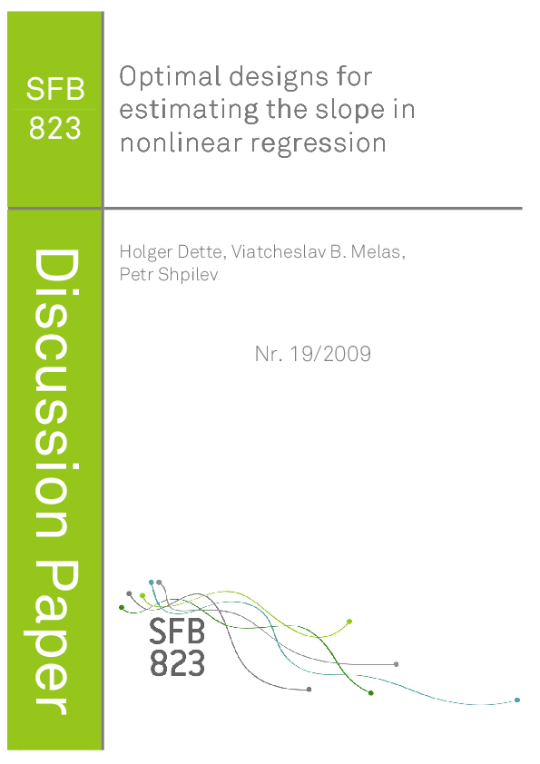 (PDF) Optimal designs for estimating the slope in nonlinear regression