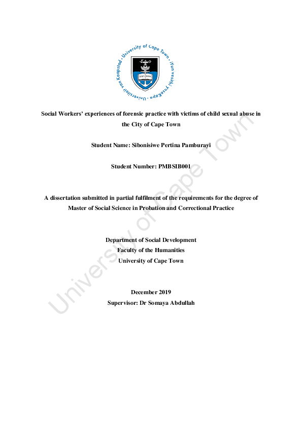 (PDF) Social Workers' experiences of forensic practice with victims of ...