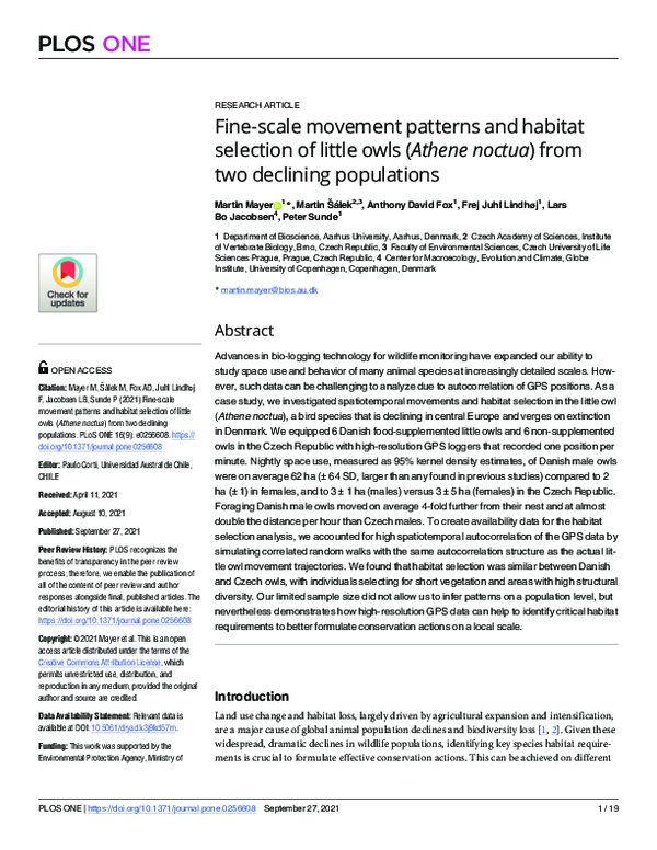 (PDF) Fine-scale movement patterns and habitat selection of little owls ...