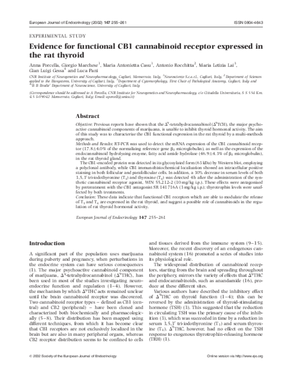 (PDF) Evidence for functional CB1 cannabinoid receptor expressed in the ...