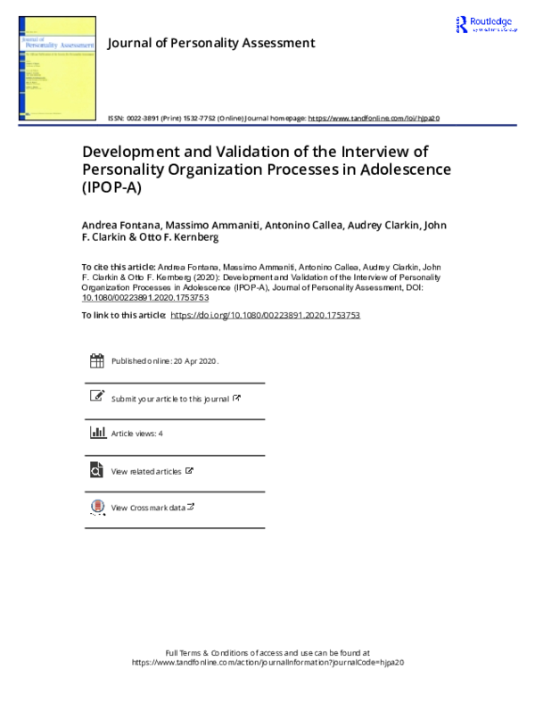 (PDF) Development and Validation of the Interview of Personality ...