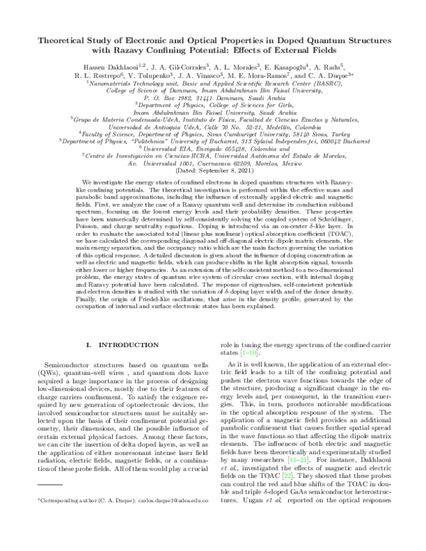 (PDF) Theoretical study of electronic and optical properties in doped ...