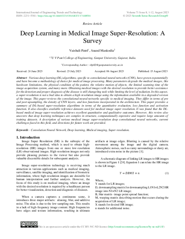(PDF) Deep Learning in Medical Image Super-Resolution: A Survey