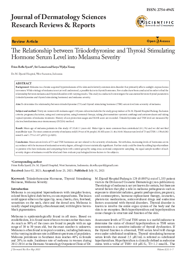 (PDF) The Relationship between Triiodothyronine and Thyroid Stimulating ...