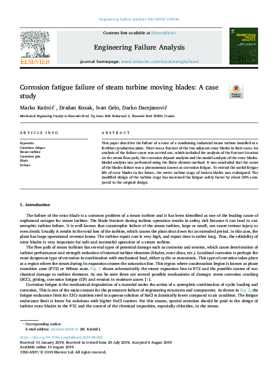 (PDF) Corrosion fatigue failure of steam turbine moving blades: A case ...