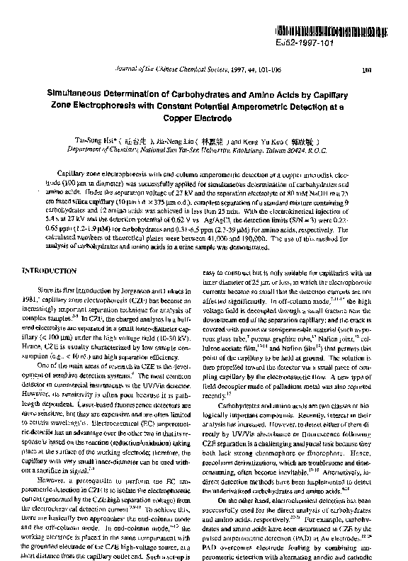 (PDF) Simultaneous Determination of Carbohydrates, Carboxylic Acids ...