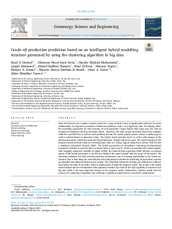 (PDF) Crude oil production prediction based on an intelligent hybrid ...