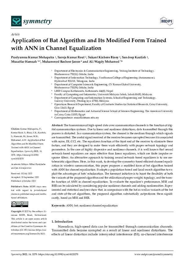 (PDF) Application of Bat Algorithm and Its Modified Form Trained with ...