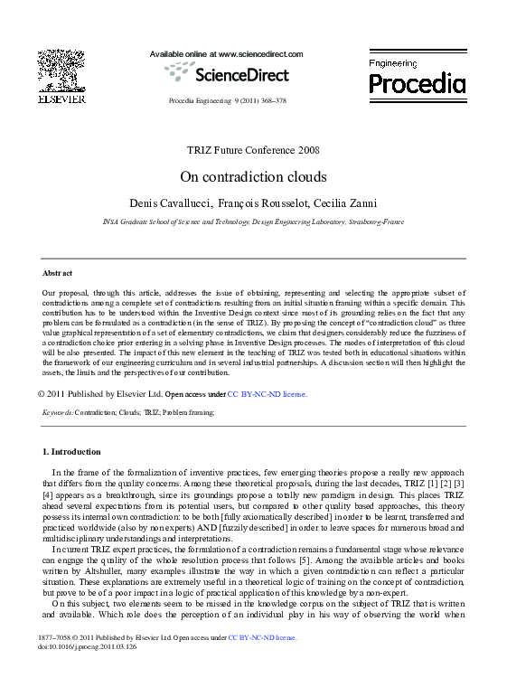 Pdf On Contradiction Clouds