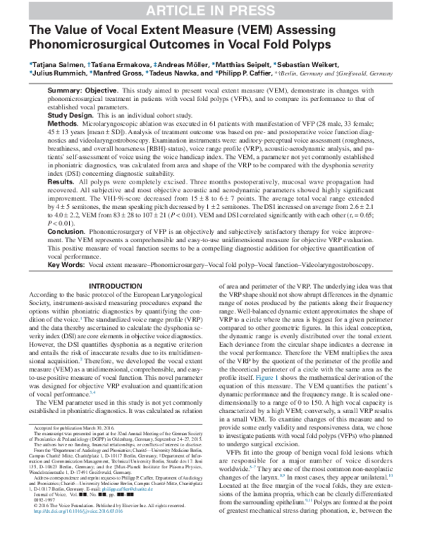 (PDF) The Value of Vocal Extent Measure (VEM) Assessing ...