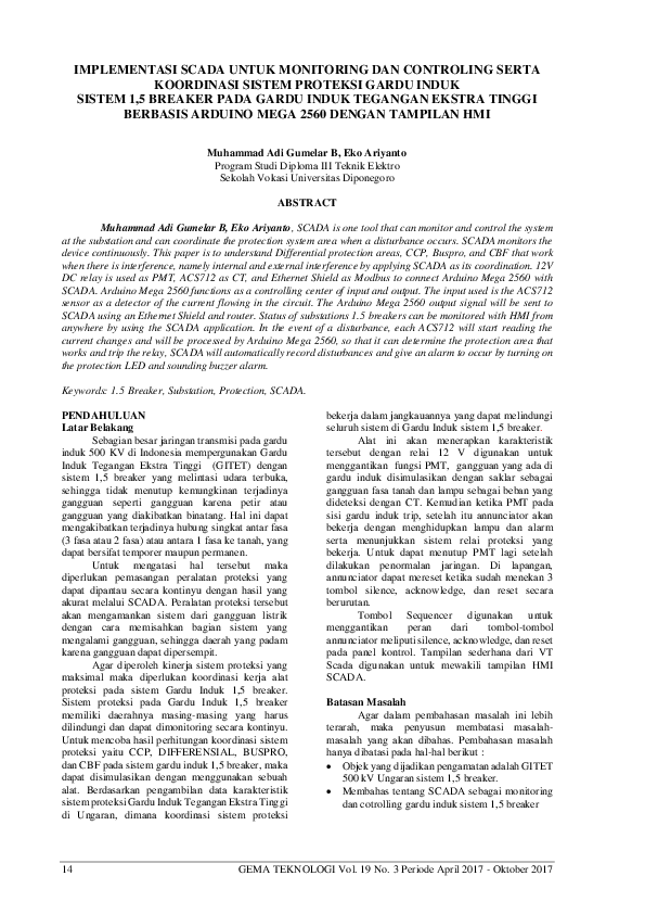 (PDF) Implementasi Scada Untuk Monitoring Dan Controling Serta ...