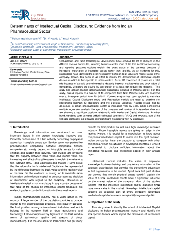 (PDF) Determinants of Intellectual Capital Disclosure: Evidence from ...