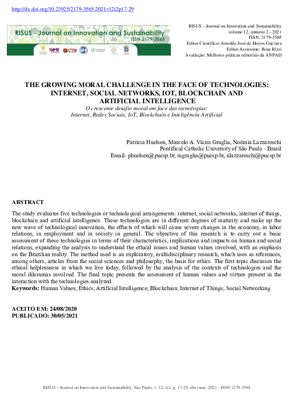 (PDF) THE GROWING MORAL CHALLENGE IN THE FACE OF TECHNOLOGIES: INTERNET ...