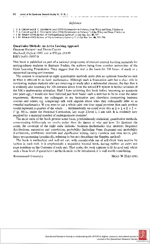 (PDF) Quantitative Methods: An Active Learning Approach