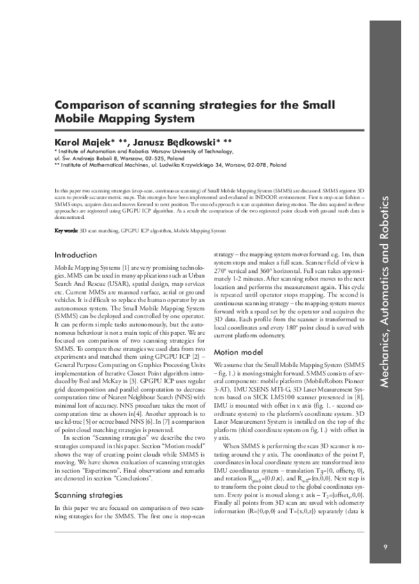 (PDF) Comparison of scanning strategies for the Small Mobile Mapping System