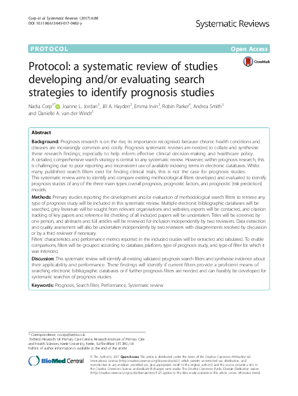 (PDF) Protocol: a systematic review of studies developing and/or ...