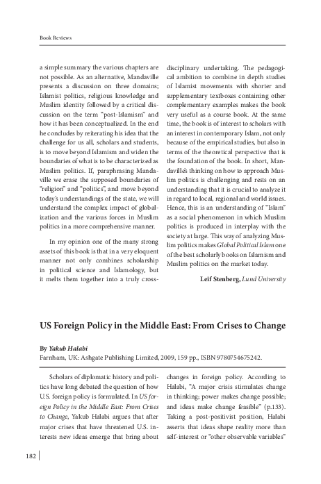 (PDF) US Foreign Policy in the Middle East