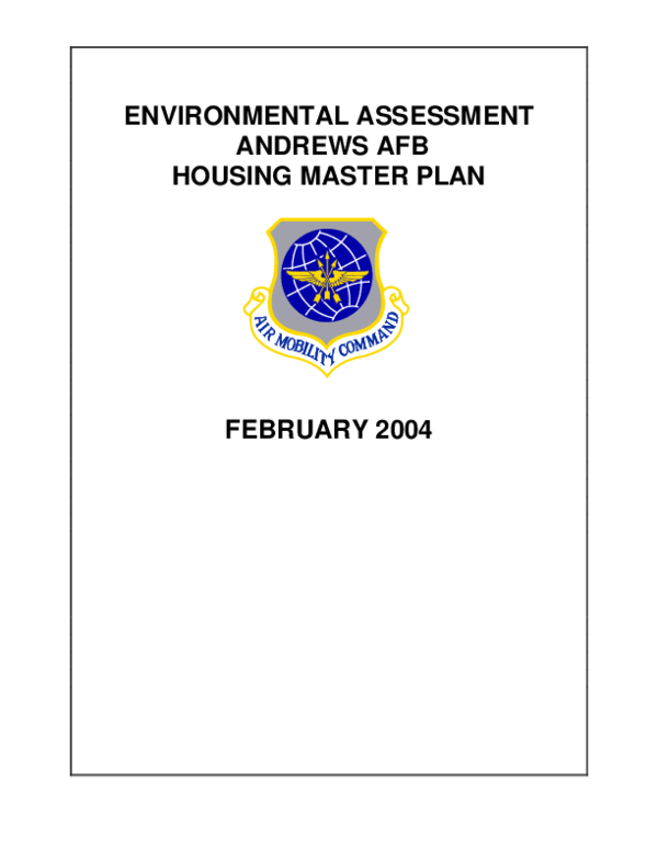 (PDF) Environmental Assessment Andrews AFB Housing Master Plan Gloria