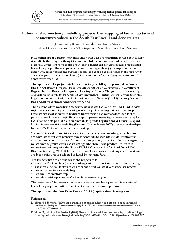 (PDF) The spatial links tool: Automated mapping of habitat linkages in ...
