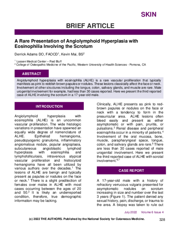 (PDF) A Rare Presentation of Angiolymphoid Hyperplasia with ...