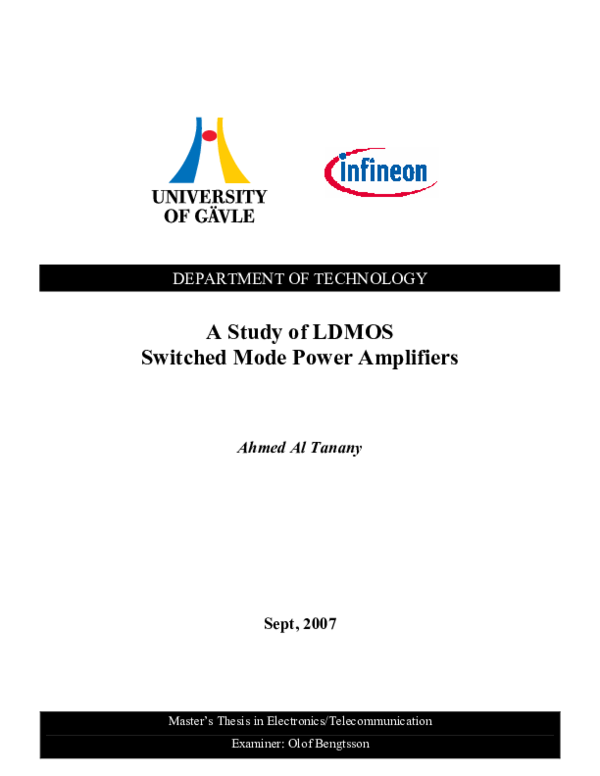 (PDF) A Study of Switched Mode Power Amplifiers using LDMOS