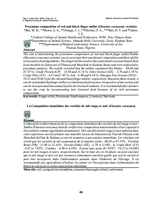 (PDF) Proximate composition of red and black finger millet (Eleusine ...