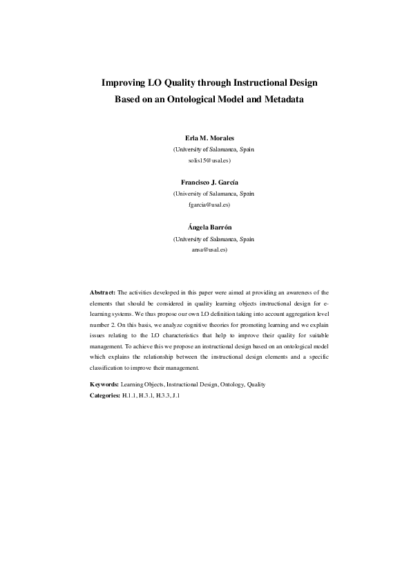 (PDF) Improving LO Quality through Instructional Design Based on an ...