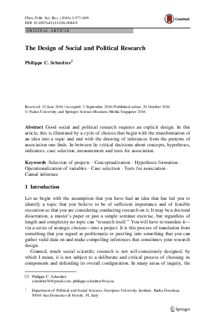 (PDF) The design of social and political research