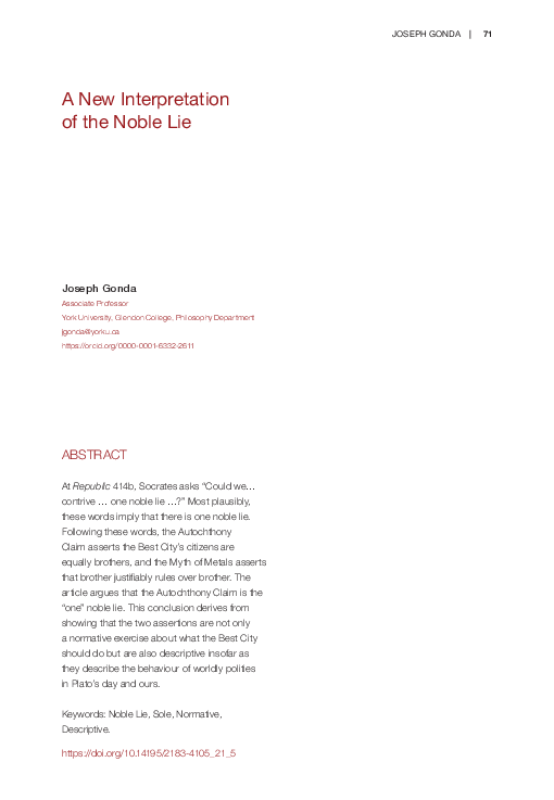 (PDF) A New Interpretation of the Noble Lie