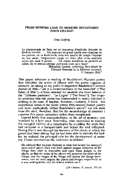 (PDF) From Memory Lane to Memory Boulevard