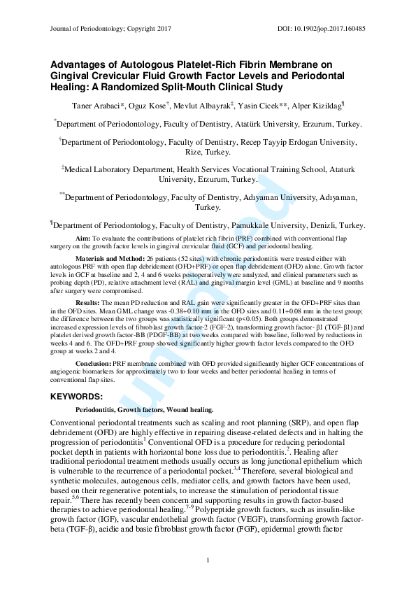 (PDF) Advantages of Autologous Platelet-Rich Fibrin Membrane on ...