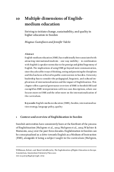 (PDF) 10 Multiple dimensions of Englishmedium education