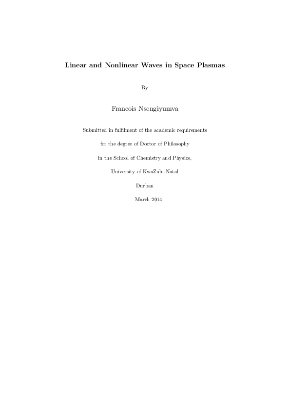  pdf linear and nonlinear waves in space plasmas francois