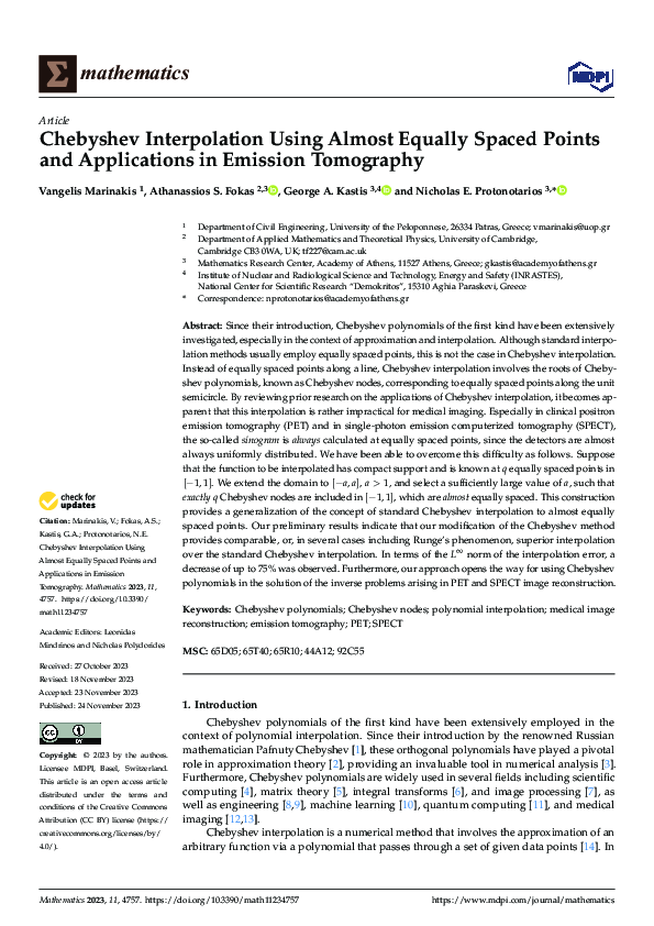 (PDF) Chebyshev Interpolation Using Almost Equally Spaced Points and ...
