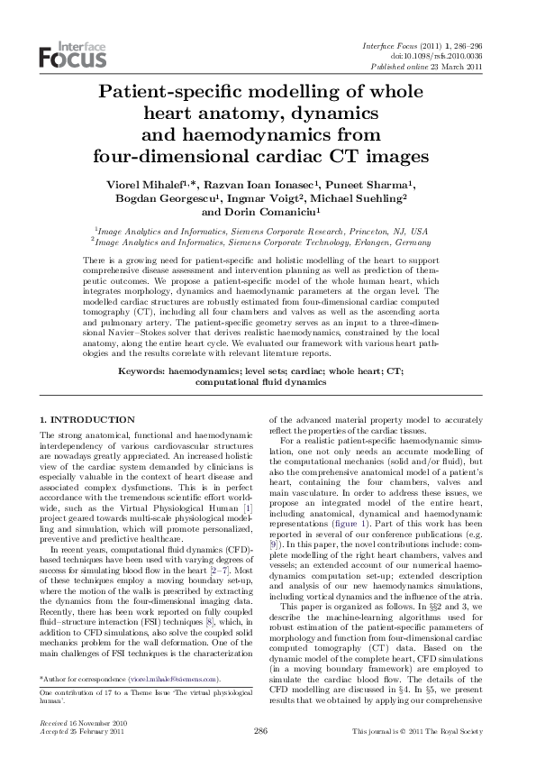 (PDF) Patient-specific modelling of whole heart anatomy, dynamics and ...