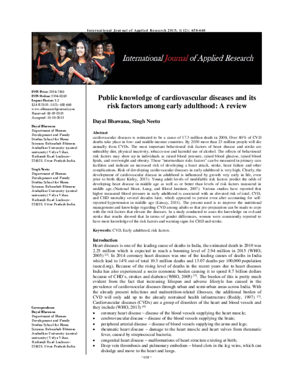 (PDF) Public knowledge of cardiovascular diseases and its risk factors ...