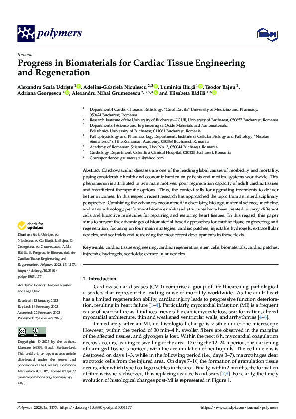 (PDF) Progress in Biomaterials for Cardiac Tissue Engineering and ...