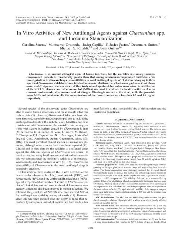 (PDF) In Vitro Activities of New Antifungal Agents against Chaetomium ...