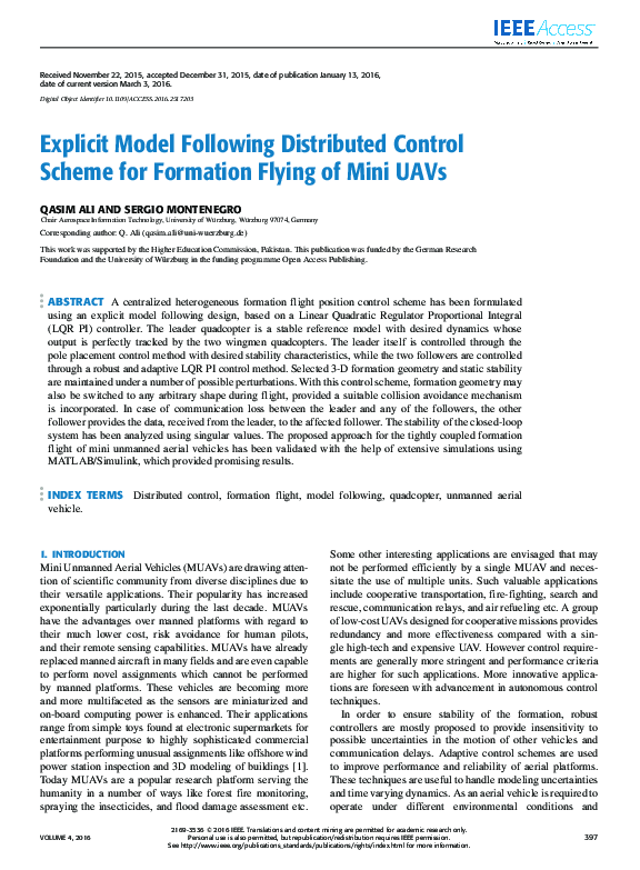 (PDF) Explicit Model Following Distributed Control Scheme for Formation ...