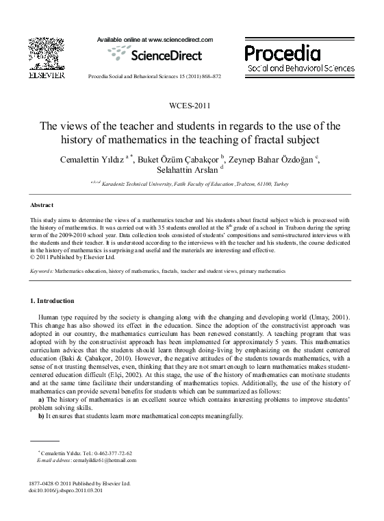 (PDF) The views of the teacher and students in regards to the use of ...