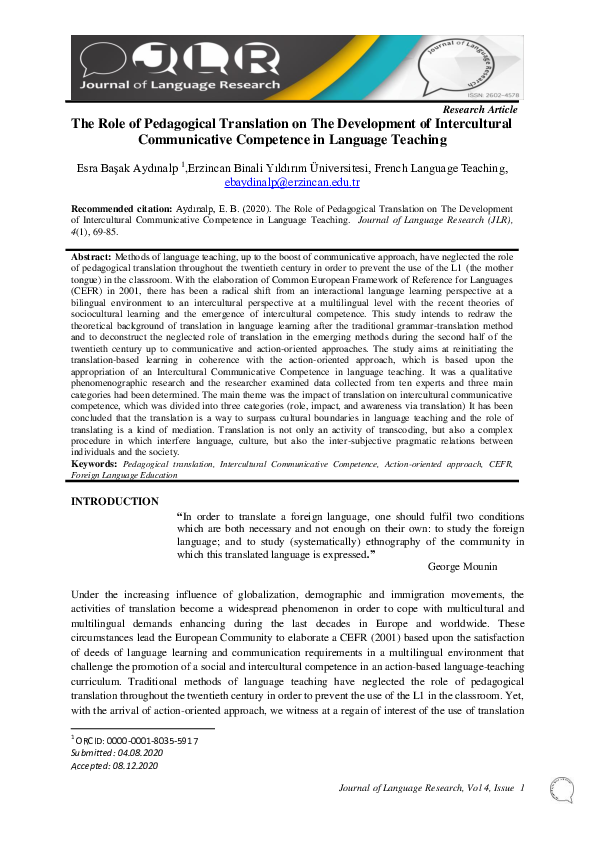 (PDF) The Role of Pedagogical Translation on The Development of ...