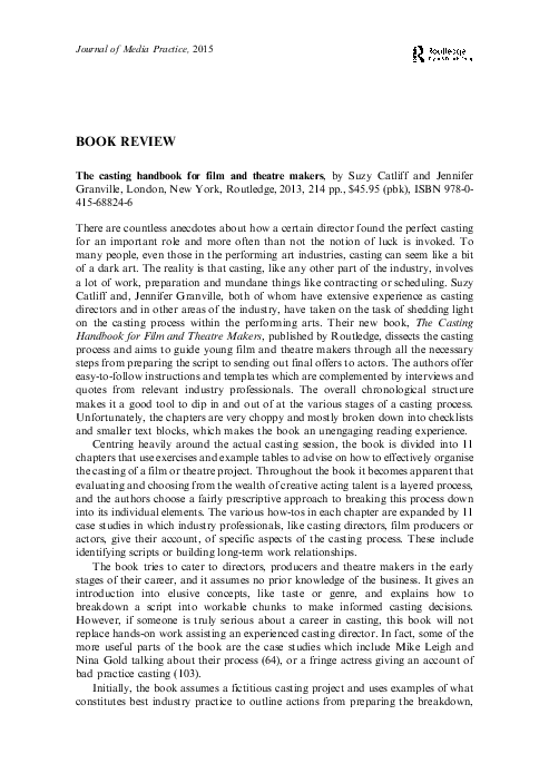 (PDF) The Casting Handbook: For Film and Theatre Makers