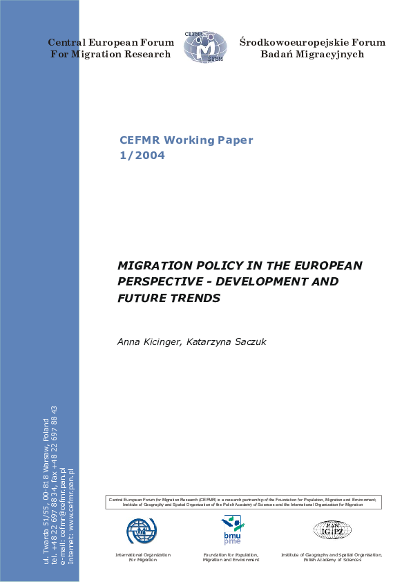 (PDF) Migration Policy in the European Perspective - Development and ...