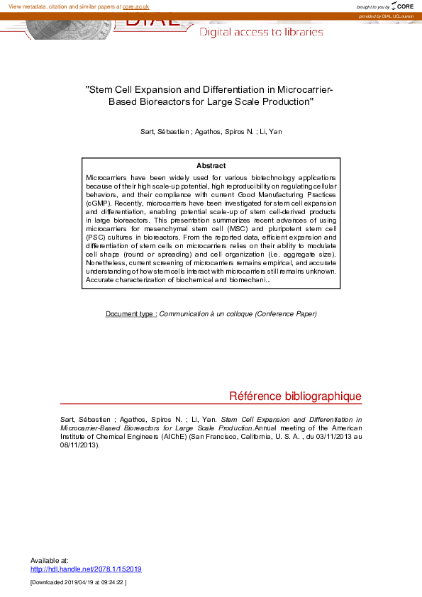 (PDF) Stem Cell Expansion and Differentiation in Microcarrier-Based ...