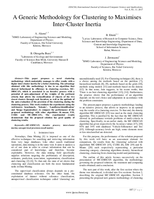 (PDF) A Generic Methodology for Clustering to Maximises Inter-Cluster ...